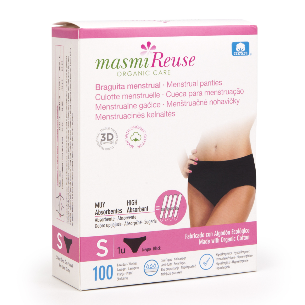 ballet gastos generales mucho Braguita menstrual negra - talla S de Masmi en Idun Nature - Tienda Online  de Cosmética Natural