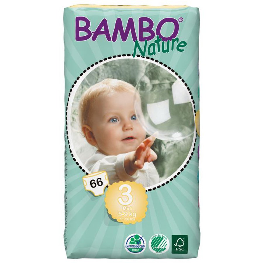 Pañales talla 3 Midi (66 unidades) (descatalogado) de Bambo Nature en Idun  Nature - Tienda Online de Cosmética Natural