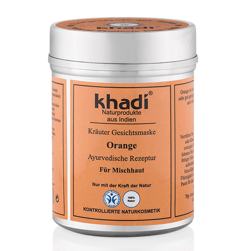 Mascarilla ayurvédica facial y corporal de Naranja de Khadi en Idun